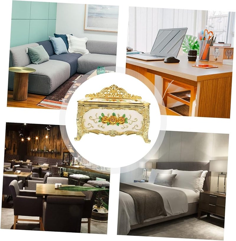 غطاء صندوق المناديل الرخامي صندوق ورق منقوش ديكورات قديمة مستلزمات المنزل - Image 4